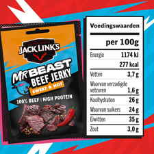 Jack Links Beef Jerky, Sweet & Hot Flavour, Multipack of 25 G (Pack 12)