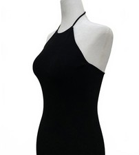 ASOS Halter Maxi Dress with Side Slit in Black (SMALL)