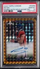 2024 Topps Chrome Rookie Auto Bo Nix #RA-BNI Gold Geometric Refractor PSA 10