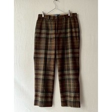 90S Usa Vintage Polo Ralph Lauren Wool Pants / 33 Brown Check Slacks Vintage Men