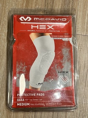 McDavid 6446 Protective Pads Hex Leg Sleeves Pair Protective White Medium