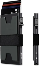 AUTLEY Slim Card Holder, Minimalist Pop Up Wallet for Men, RFID Blocking Mens Wa