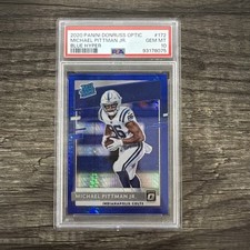 2020 Panini Donruss Optic Michael Pittman Jr Blue Hyper Rookie Prizm #172 PSA 10