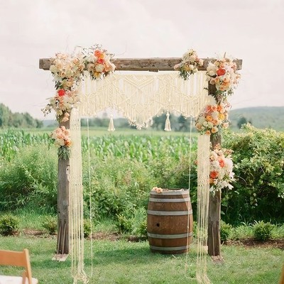 Kiido Large Macrame Wall Hanging Boho Wedding Decor For Arbor/Arch Doorway