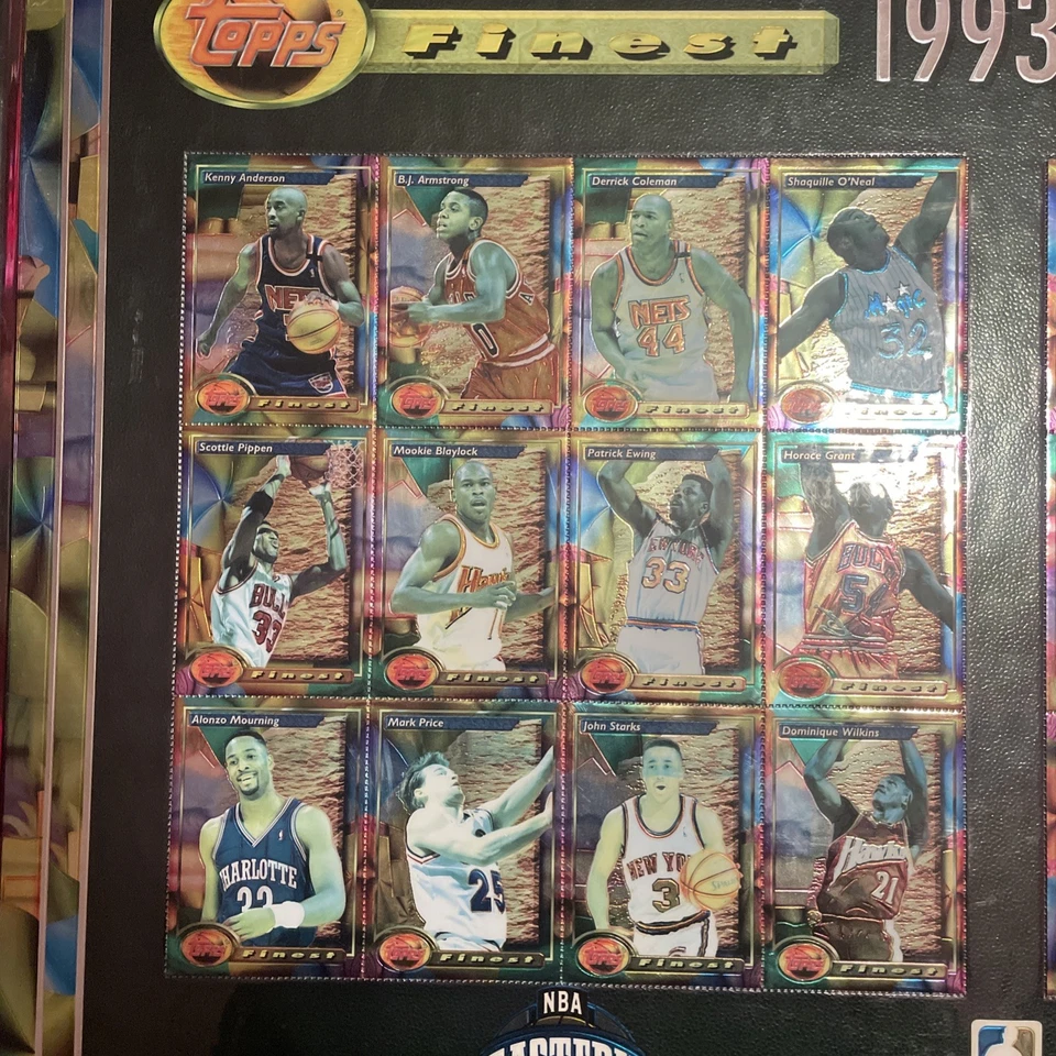 Cartões de jogador 1993-94 Topps Finest NBA All-Stars emoldurados sem corte folha de carros (24) - Imagem 3 de 4