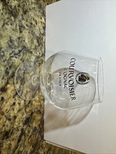 vintage Courvoisier COGNAC de Napoleon  4.5”STEMMED GLASS GOLD LETTERING snifter