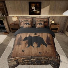 Bear Comforter Set with Sheets Full Size 7 Piece Kids Rustic Bear Bedding Set...
