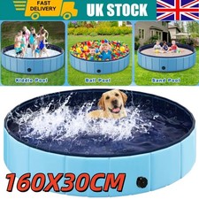 160×30CM Foldable Pet Pool Dog Swimming Pool PVC Paddling Bathing Water Tub UK
