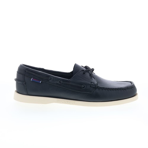 Sebago Docksides Portland Mens Black Leather Loafers & Slip Ons Boat Shoes