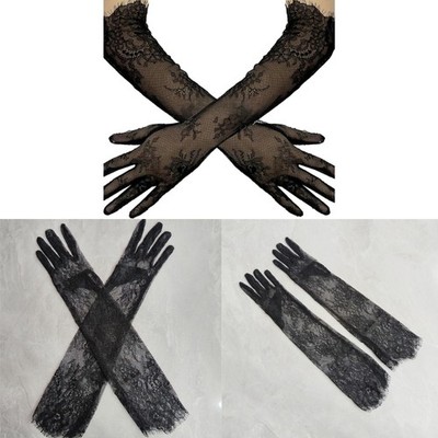 Vintage Extended Lace Gloves For Bridal Gown Formal Event Wedding Ceremony