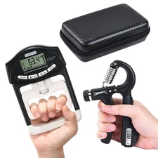 Electronic Grip Strength Tester Set With Adjustable Hand Gripper, Hand Dynamo...