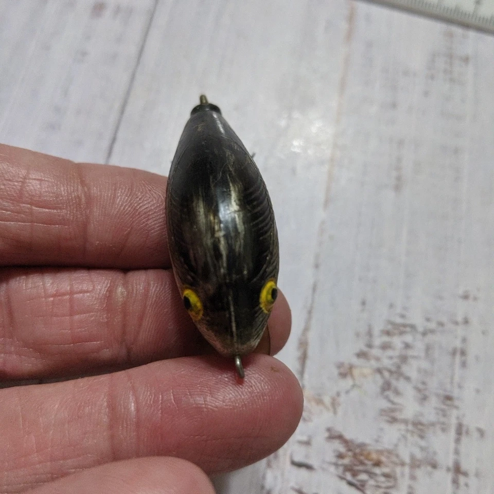 1970's Bill Norman Quarterback Black/Silver 1.75" Shallow Crankbait Fishing Lure - Image 2 of 4