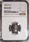 NGC MS-62 BN 1925-D Lincoln Cent, Blazing, Lightly Toned specimen.