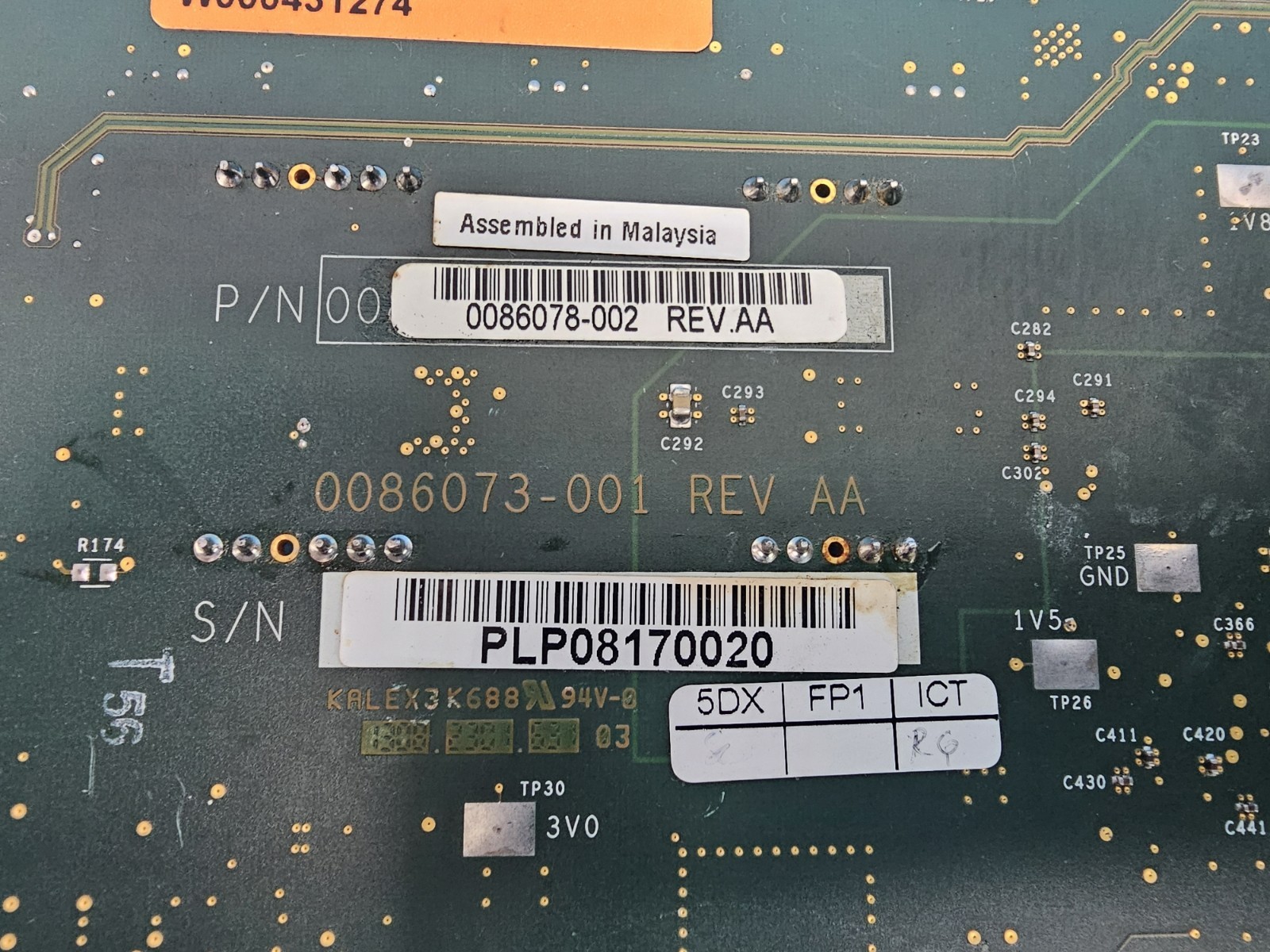 KLA TENCOR 0086073-001 , 0086078-002 BOARD #3