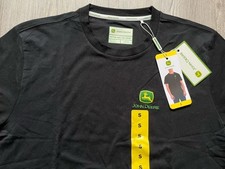 S Men’s John Deere Black Short Sleeve Tee Shirt NEW