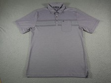 Travis Mathew Polo Shirt Mens Large Purple Striped Golf Performance Pima Cotton