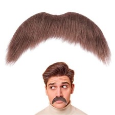 Fake Mustache for Men Classic Halloween Self Adhesive Fake Beard Novelty Stick O