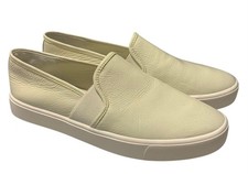 VINCE. Cream Moonlight Crinkle Patent Leather Blair II Slip-On Sneakers Size 7M
