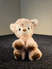Aurora Blush Pink Deer Fawn Plush Stuffed Animal Gold Antlers Hooves 8"