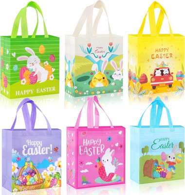 Easter Basket Stuffers, Easter Bags with Handles Toys for Boys and Girls ,6 Pack