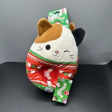 Original Squishmallows Cam The Calico Christmas Cat Slippers Size 13-1 Youth