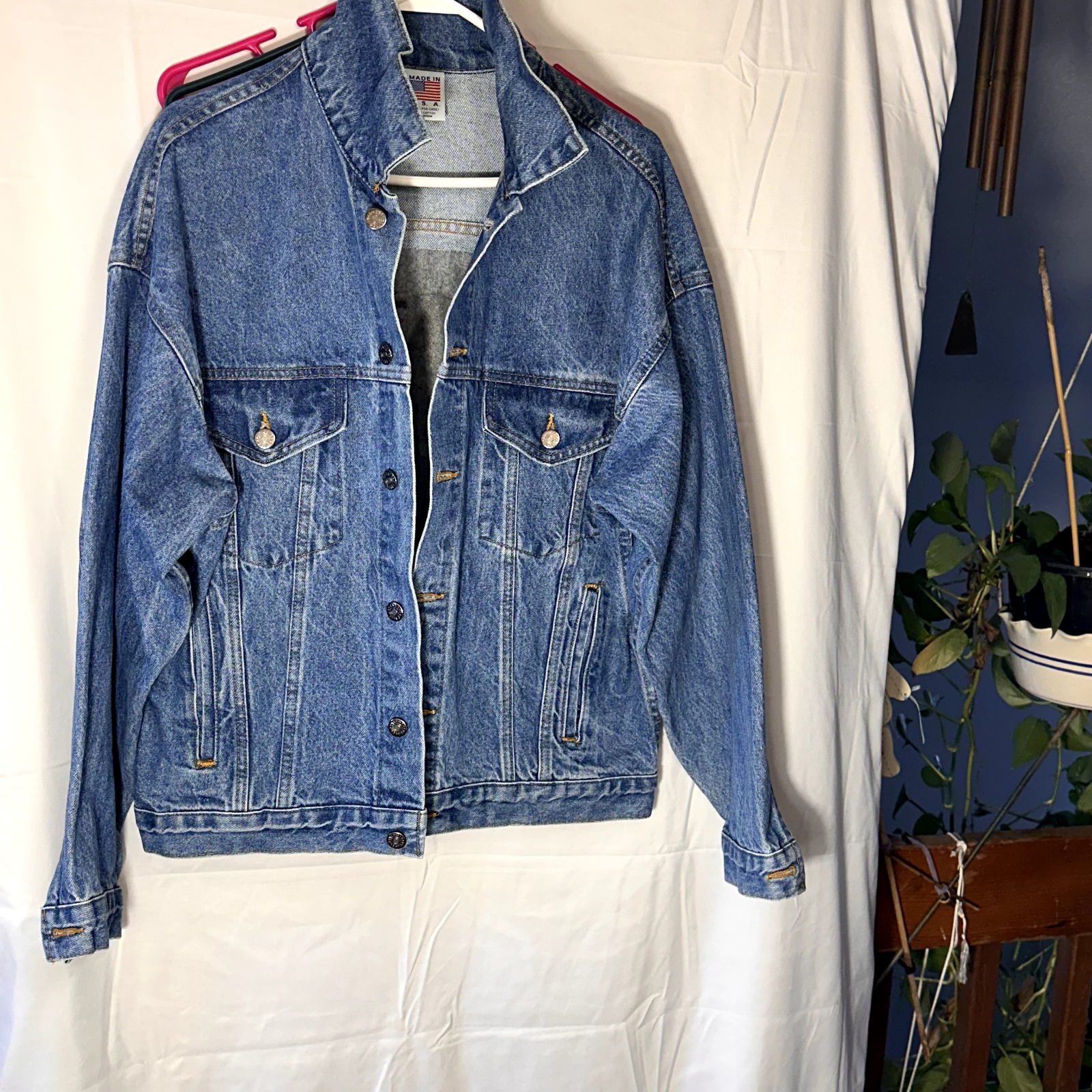 Denim Jacket Mens Trucker Made In USA 90s Size M