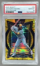 9865 Jackson Chourio 2025 Panini Select #90 Gold Pulsar Prizm 1/10 PSA 10