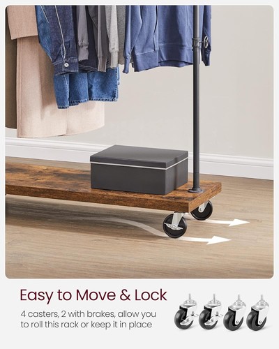 Lockable Heavy Duty Clothing Rack with Shelf - Ideal for Bedrooms or Stores - Picture 8 of 11