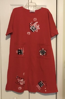 Crazy Fish Size L Women's Tunic Dress Beach Cover Up