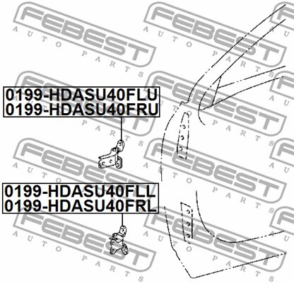 0199-HDASU40FLU FEBEST Door Hinge for ,DAIHATSU,LEXUS,SCION,TOYOTA,TOYOTA (FAW),