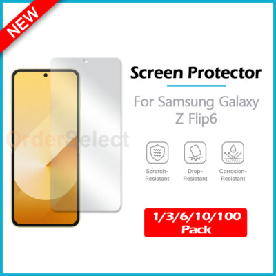 1-100 Lot LCD Clear HD Screen Protector for Android Phone Samsung Galaxy Z Flip6