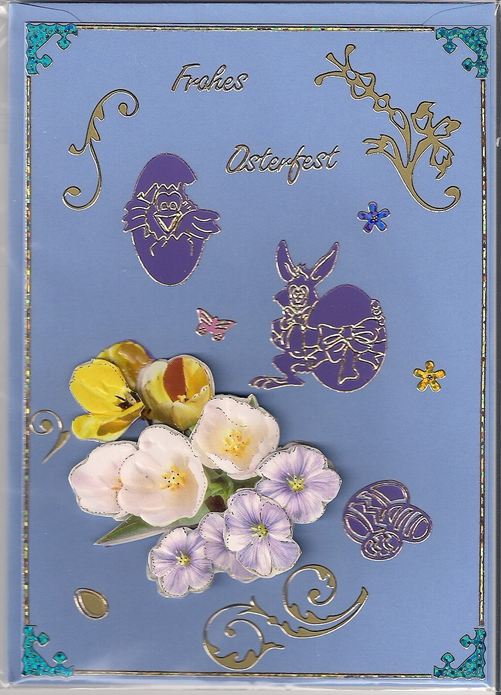 3 D Karte - - - "Zum Osternfest"- - - ca. 12 X 17,5 cm Innen Seite LEER