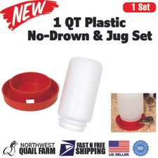 1 Qt Plastic No-Drown Water Set Poultry Chicken Ducks Geese Chicks Quails