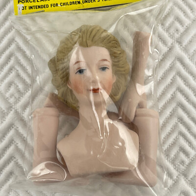 Mangelsen's Porcelain Doll Head Hands Legs Brunette Hair Fair Skin