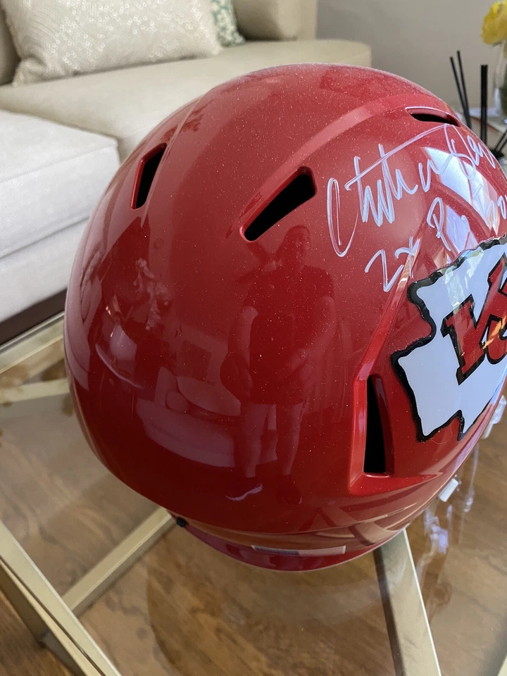 Casco Christian Okoye Firmado Chiefs Riddell F/S Speed Rep con 2x Pro Bowl - Certificado de autenticidad SS. Foto 4 de 4