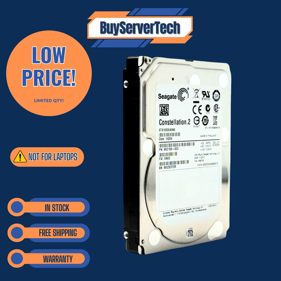 Seagate Constellation.2 ST91000640NS 1TB 7200 512n SATA 2.5" HDD | Enterprise - Image 2 of 4