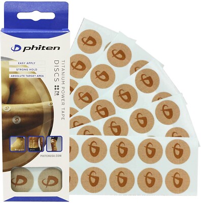 Pack of  3 Phiten Titanium Power Tape Discs - Round Disc Shaped Water-Resistant
