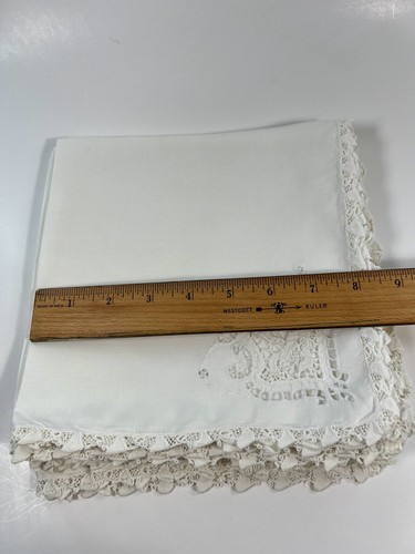 6er Set Vintage 50er weiße Baumwolle Schnitt Stickerei Abendessen Servietten - Bild 5 von 9