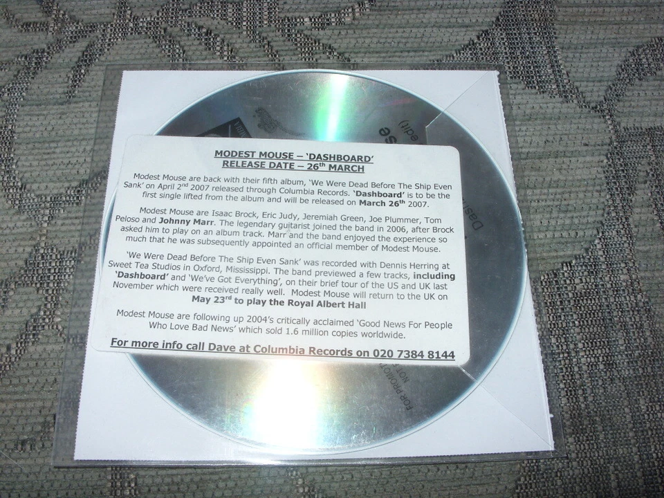 Modest Mouse: Dashboard 1 track promo CD Single NM - Image 2 of 2