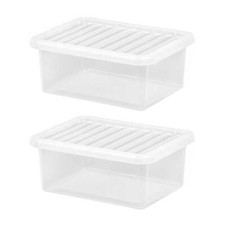 Image of Storage Box And Lid Wham Crystal 17 Litre 2 Pack