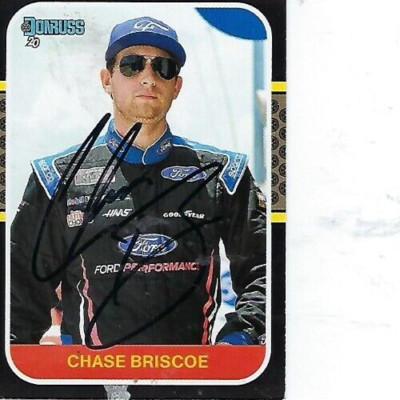 CHASE BRISCOE SIGNED 2020 PANINI DONRUSS RACING #117 - NASCAR