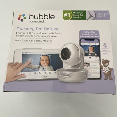 Hubble Connected Nursery Pal Deluxe 5 in Smart HD Wi-Fi Video Baby Monitor -...