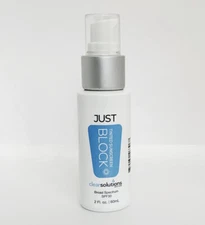 Clear Solutions Skin Care Just Block, Tinted Sunscreen, Light-Weight SPF30 New