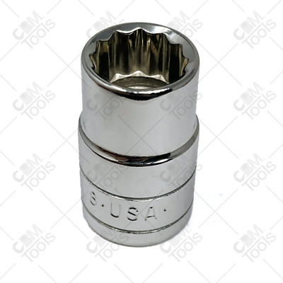 SK Tools 40218, 1/2 Drive, 12 Point 9/16 SAE Chrome Standard Socket