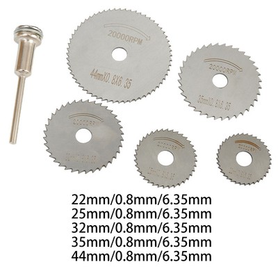 6pcs 22-44mm Mini HSS Circular Saw Cutter Rotary Tool For Wood Cutting Discs DE