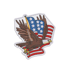 BALD EAGLE AMERICAN FLAG PATCH USA PATRIOTIC applique embroidered iron-on EMBLEM
