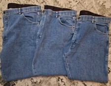 3 Pair Lot Wrangler Denim Blue Jeans Mens Size 42 X 29 Regular Fit Straight Leg