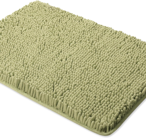 Sage Green Bathroom Rugs – Thick Chenille Bath Mats | Absorbent and Wash