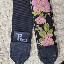 Black Camera Guitar Purse Tote Strap Pink Gold And Green Roses Perris Perri's