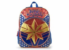 Captain Marvel Backpack Book Bag With Side Pockets and Adjustable Straps